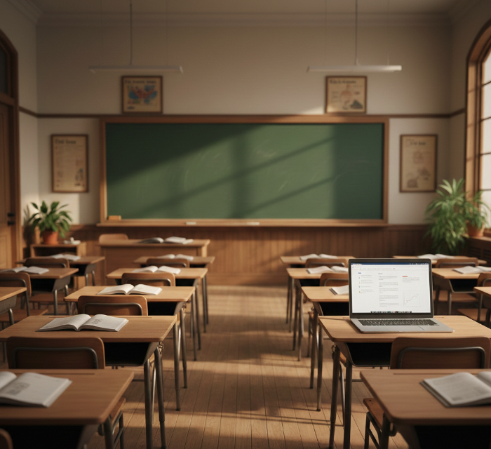 Modern educational technology in a classroom